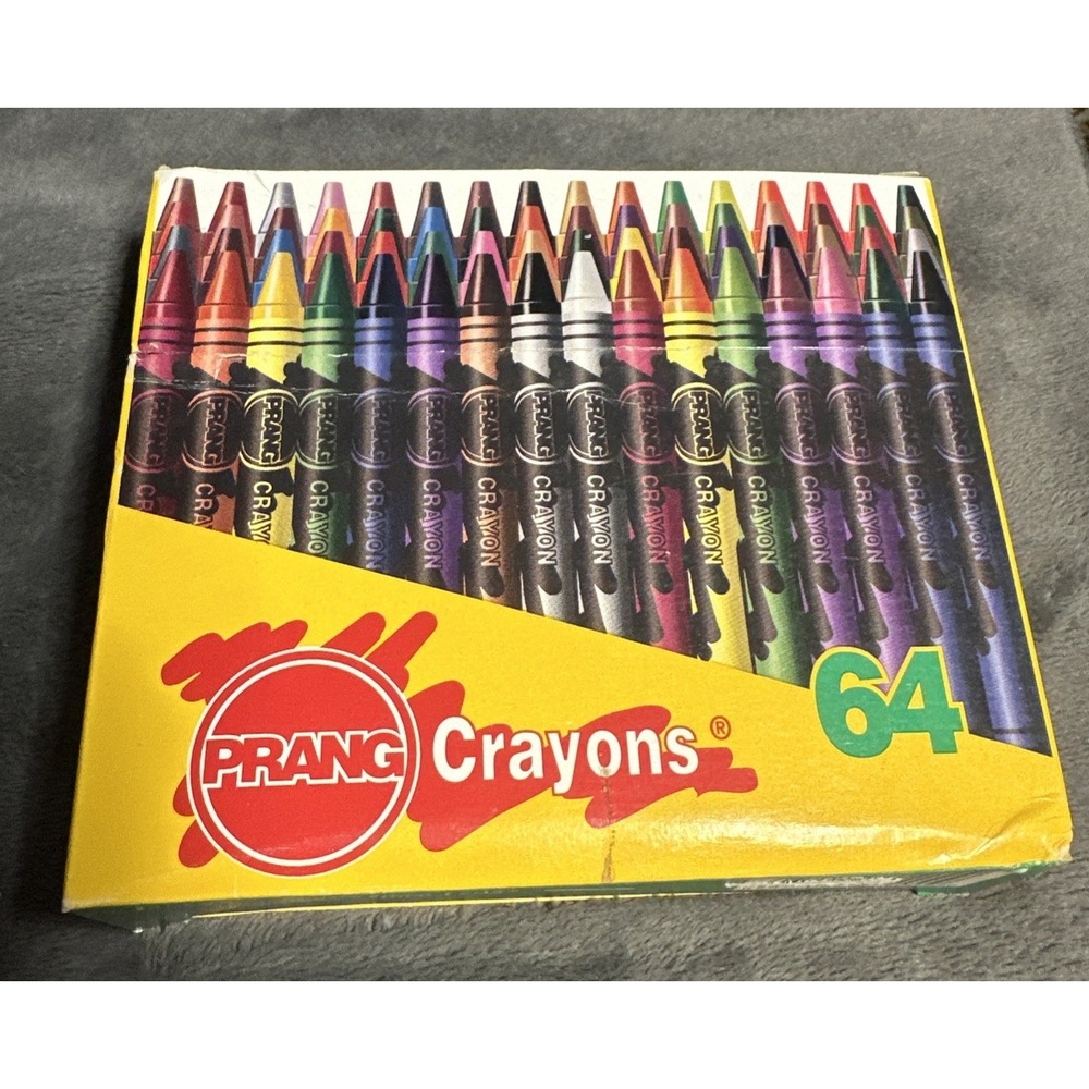 Vintage Prang 64 Count Crayons Dixon Ticonderoga 01400 with Sharpener Tool